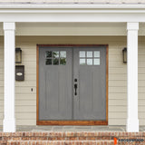 PINNACLE Craftsman Fiberglass 6 Lite Glass Double Door