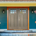 PINNACLE Craftsman Fiberglass 6 Lite Glass Double Door