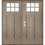 PINNACLE Craftsman Fiberglass 6 Lite Glass Double Door