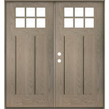 Porte double en verre à 6 carreaux PINNACLE Craftsman en fibre de verre