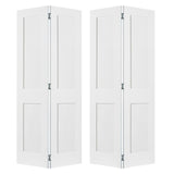 Shaker 2 Panel MDF Bifold Double Door with Hardware