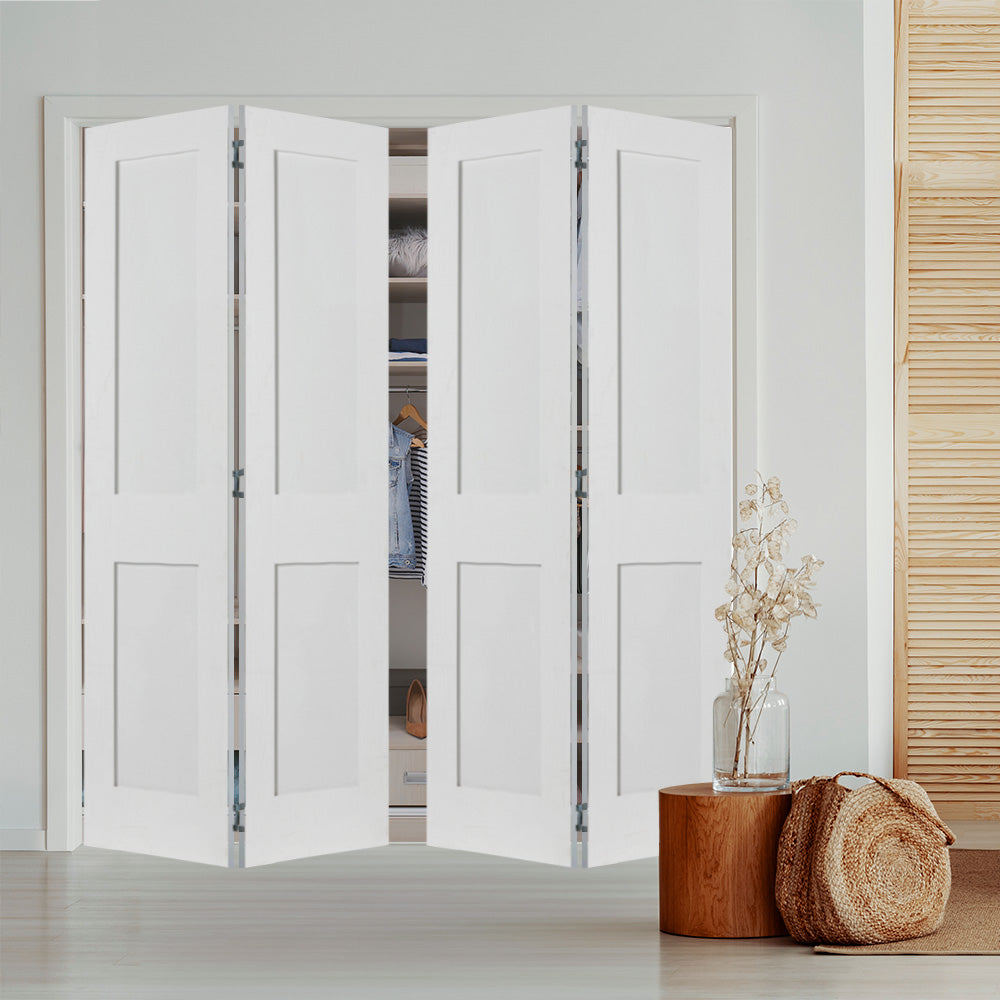Shaker Bi-Fold 2 Panel MDF Bifold Closet Interior Door | Krosswood ...