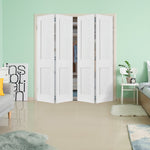 Shaker 2 Panel MDF Bifold Double Door with Hardware