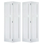 Craftsman Primed MDF Bifold Double Door with Hardware