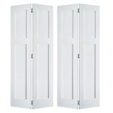 Craftsman Primed MDF Bifold Double Door with Hardware