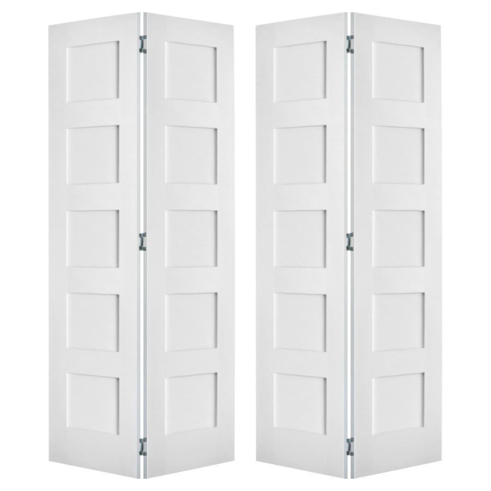 Porte double pliante intérieure en MDF à noyau solide à 5 panneaux ...