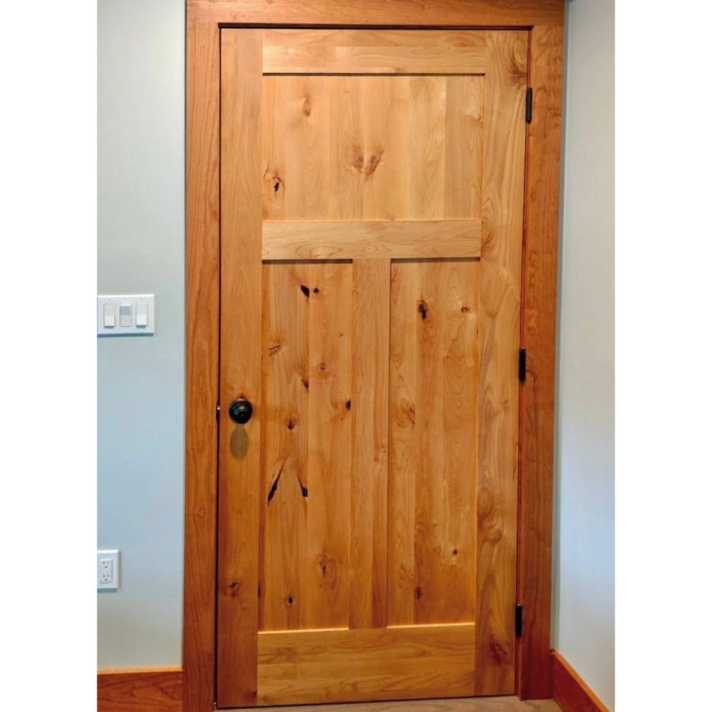 Craftsman Knotty Alder 3 Panel Solid Wood Interior Door | Krosswood ...