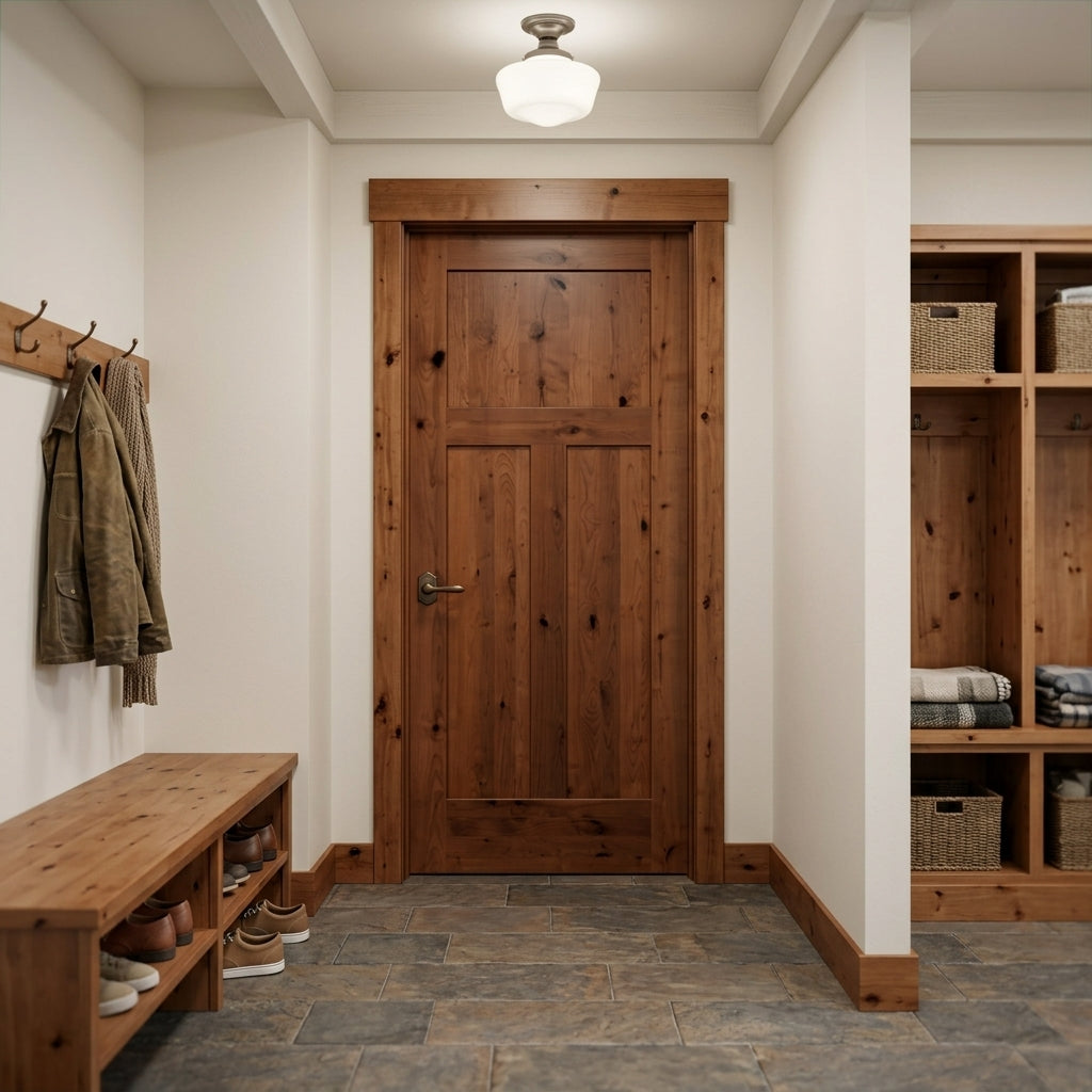 Craftsman Knotty Alder 3-Panel Interior Door | Krosswood
