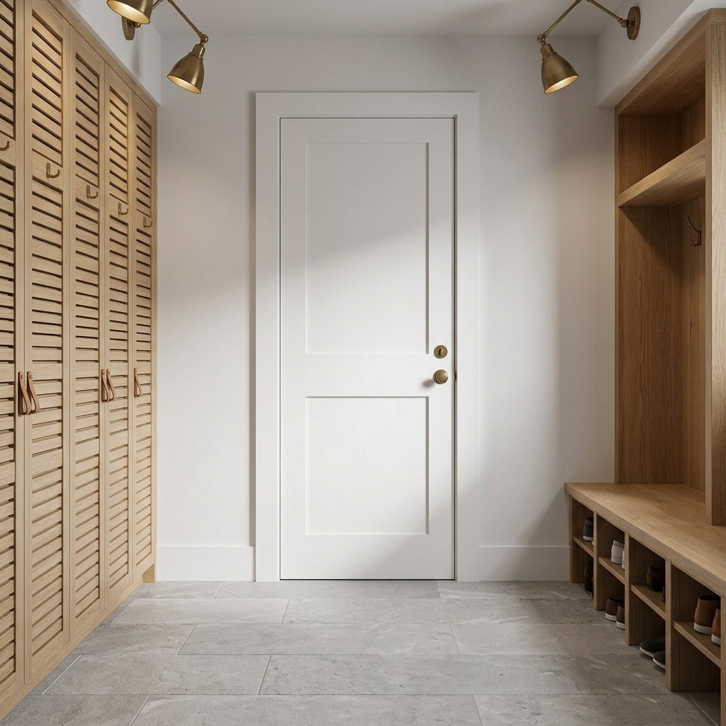 木村 Shaker 2-Panel Solid Core MDF Interior Door | Krosswood