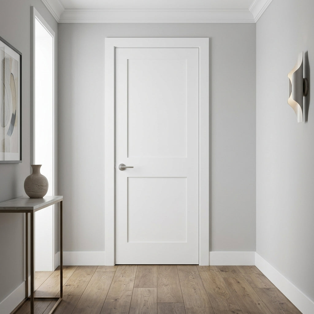 木村 Shaker 2-Panel Solid Core MDF Interior Door | Krosswood