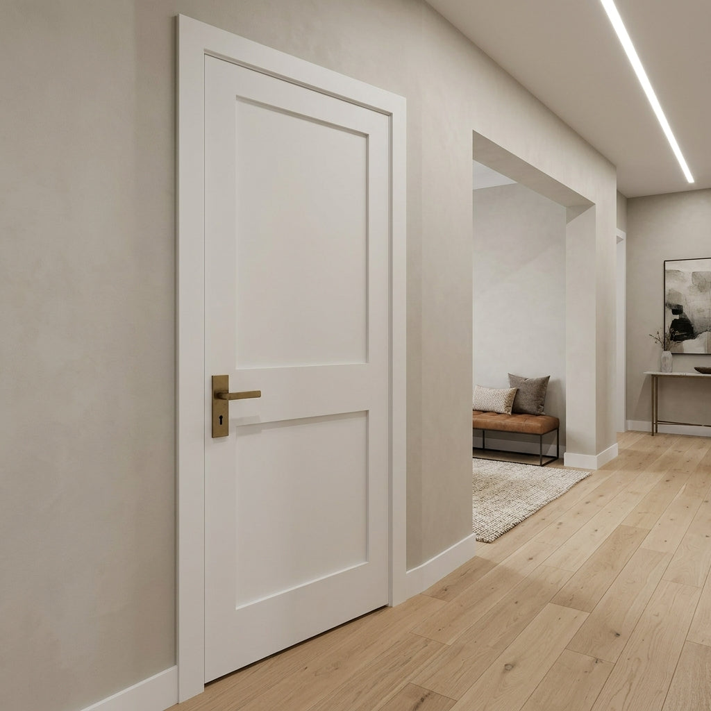 Shaker 2-Panel Solid Core MDF Interior Door | Krosswood