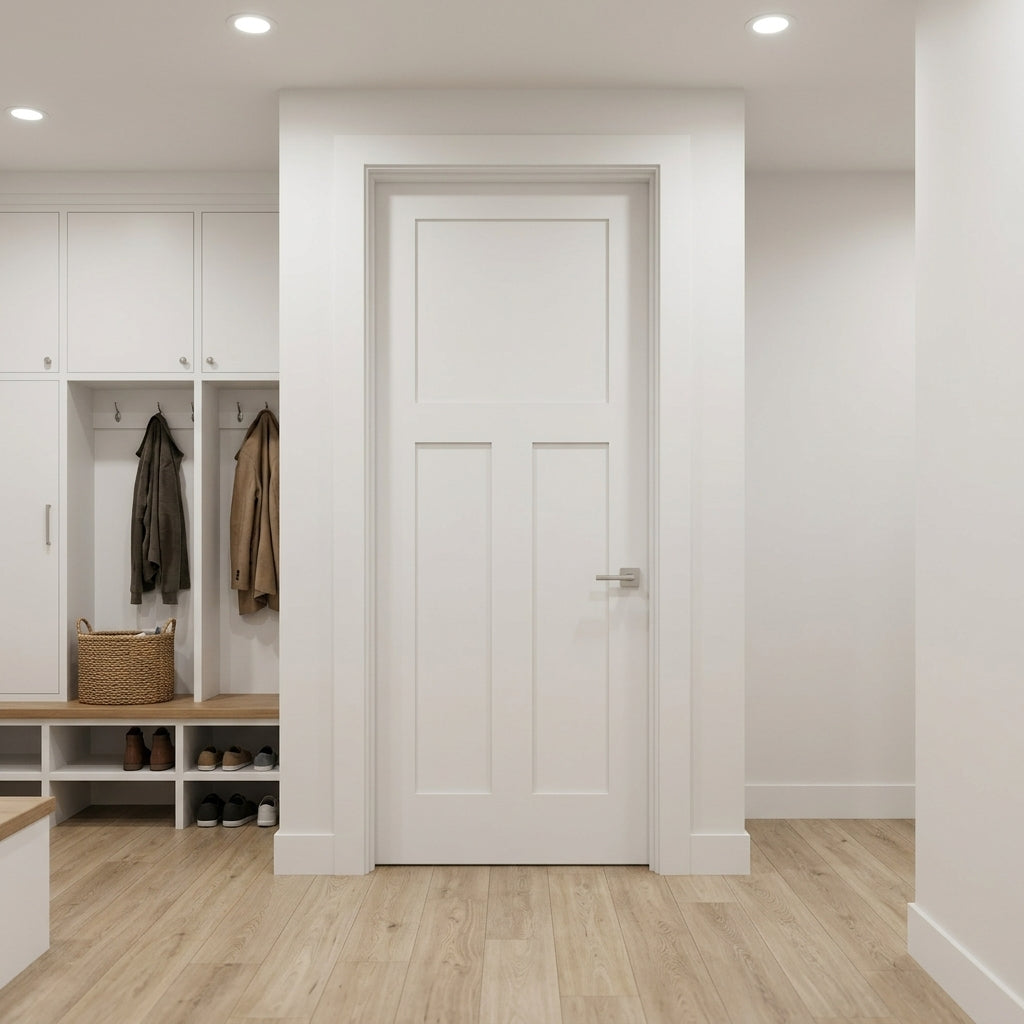 Craftsman 3-Panel Solid Core MDF Interior Door | Krosswood
