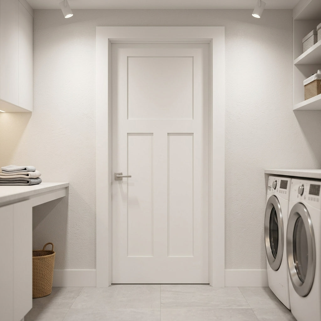 Craftsman 3-Panel Solid Core MDF Interior Door | Krosswood