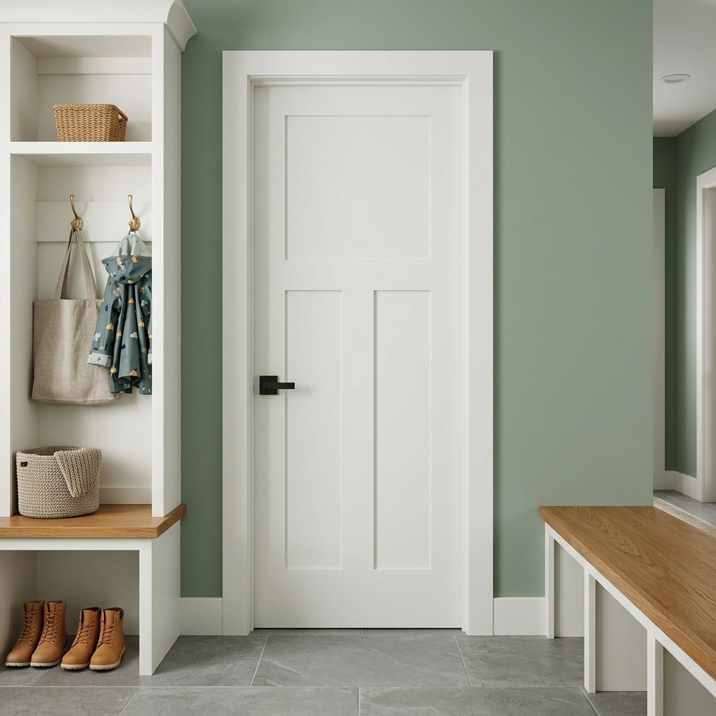 Craftsman 3-Panel Solid Core MDF Interior Door | Krosswood