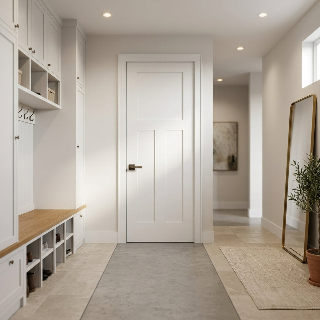 Craftsman 3-Panel Solid Core MDF Interior Door | Krosswood