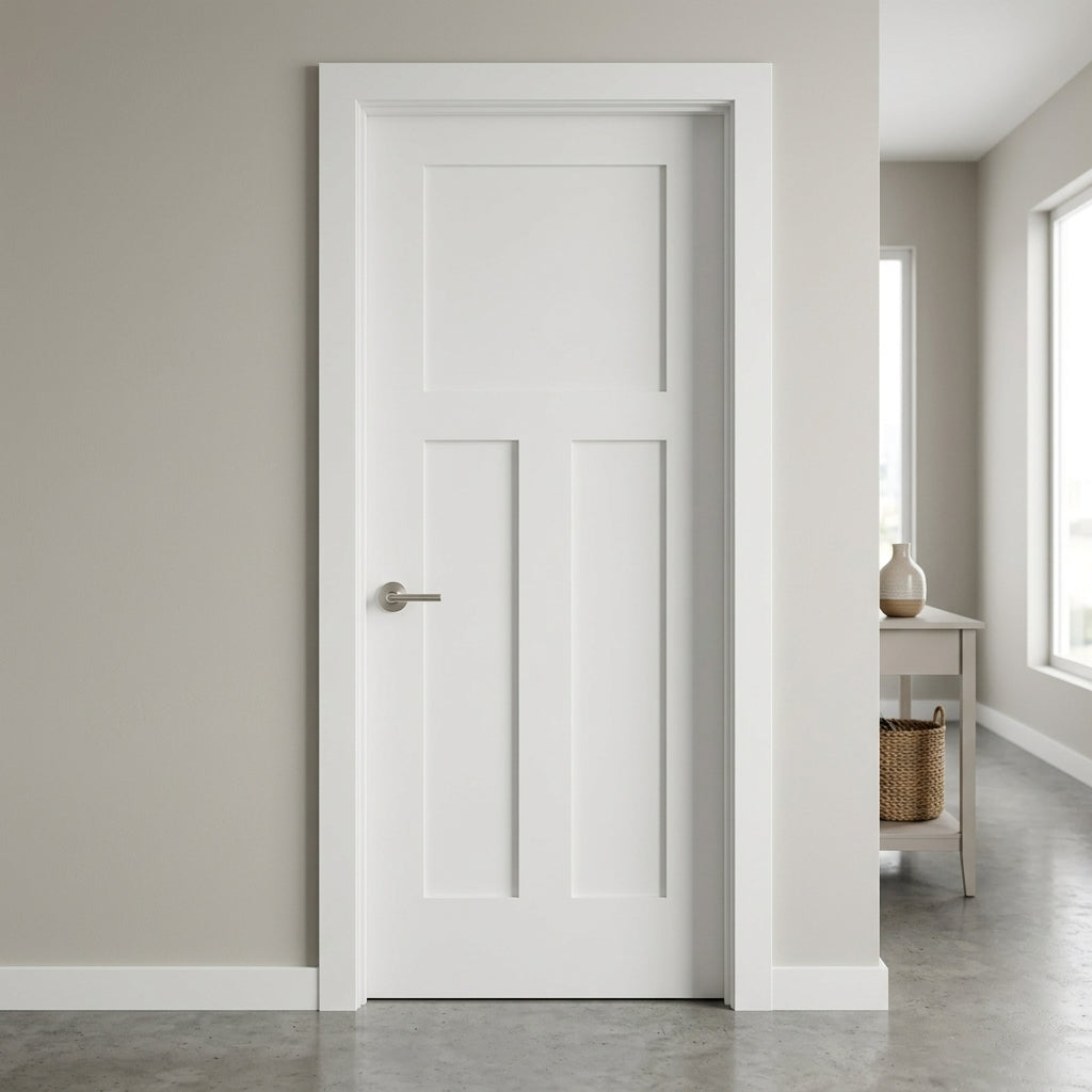 Craftsman 3-Panel Solid Core MDF Interior Door | Krosswood