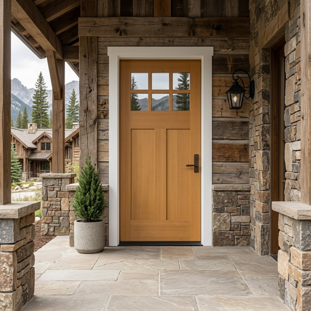 Krosswood Craftsman 6-Lite Hemlock Wood Front Door | Exterior Door