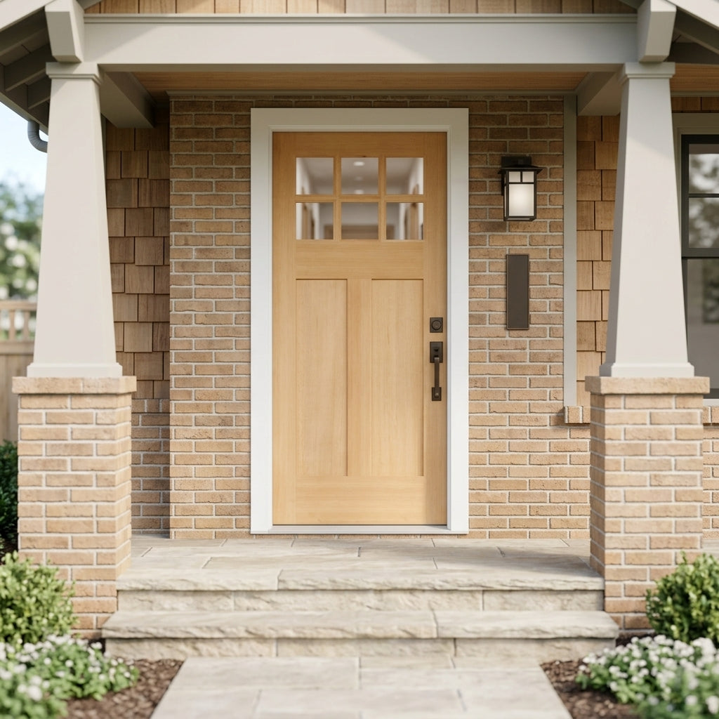 Krosswood Craftsman 6-Lite Hemlock Wood Front Door | Exterior Door