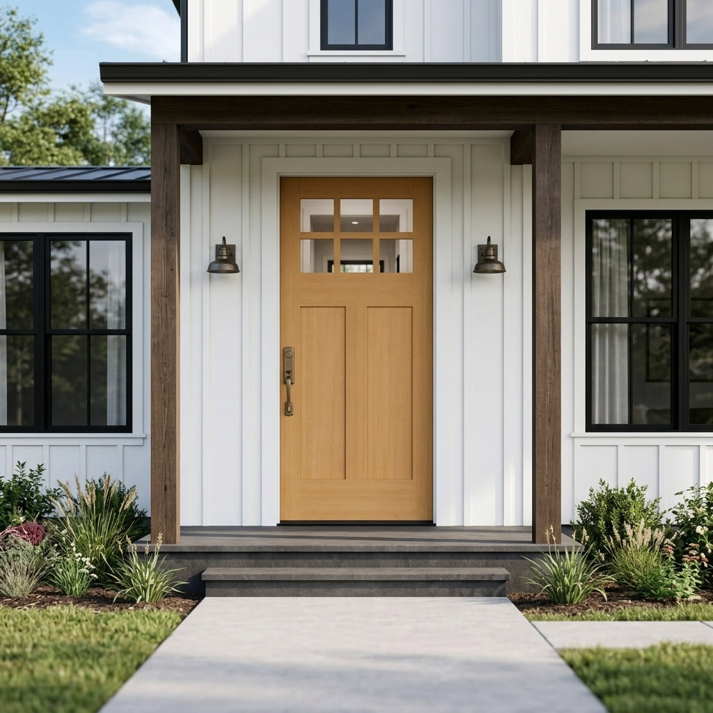 Krosswood Craftsman 6-Lite Hemlock Wood Front Door | Exterior Door