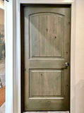 Rustic Arch Top V-Groove Knotty Alder Wood Interior Door