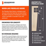 ASCEND Modern Fiberglass 5 Lite Satin Glass Double Door - Krosswood