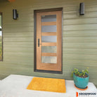 ASCEND Modern Fiberglass 5 Lite Satin Glass Exterior Door - Krosswood