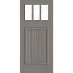 Craftsman Douglas Fir 3 Lite Clear Glass Exterior Door - Krosswood