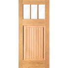 Craftsman Douglas Fir 3 Lite Clear Glass Exterior Door - Krosswood