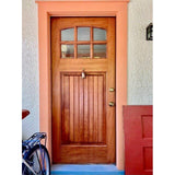 Craftsman Douglas Fir 6 Lite Arch Top Exterior Door - Krosswood