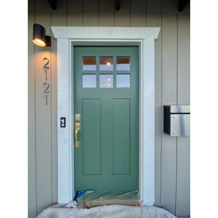 Craftsman Douglas Fir 6 Lite Clear Glass Exterior Door - Krosswood
