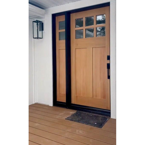 Craftsman Douglas Fir 6 Lite Clear Glass Exterior Door - Krosswood