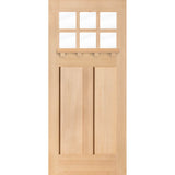 Craftsman Douglas Fir 6 Lite Exterior Door with Dentil Shelf - Krosswood