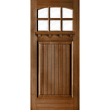 Craftsman Douglas Fir 6 Lite Glass Arch-Top Dentil Shelf Exterior Door - Krosswood