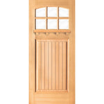 Craftsman Douglas Fir 6 Lite Glass Arch-Top Dentil Shelf Exterior Door - Krosswood