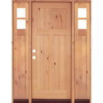 Craftsman Knotty Alder 3 Panel Exterior Door - Krosswood