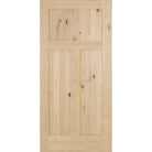 Craftsman Knotty Alder 3 Panel Exterior Door - Krosswood