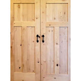 Craftsman Knotty Alder 3 Panel Exterior Double Door - Krosswood