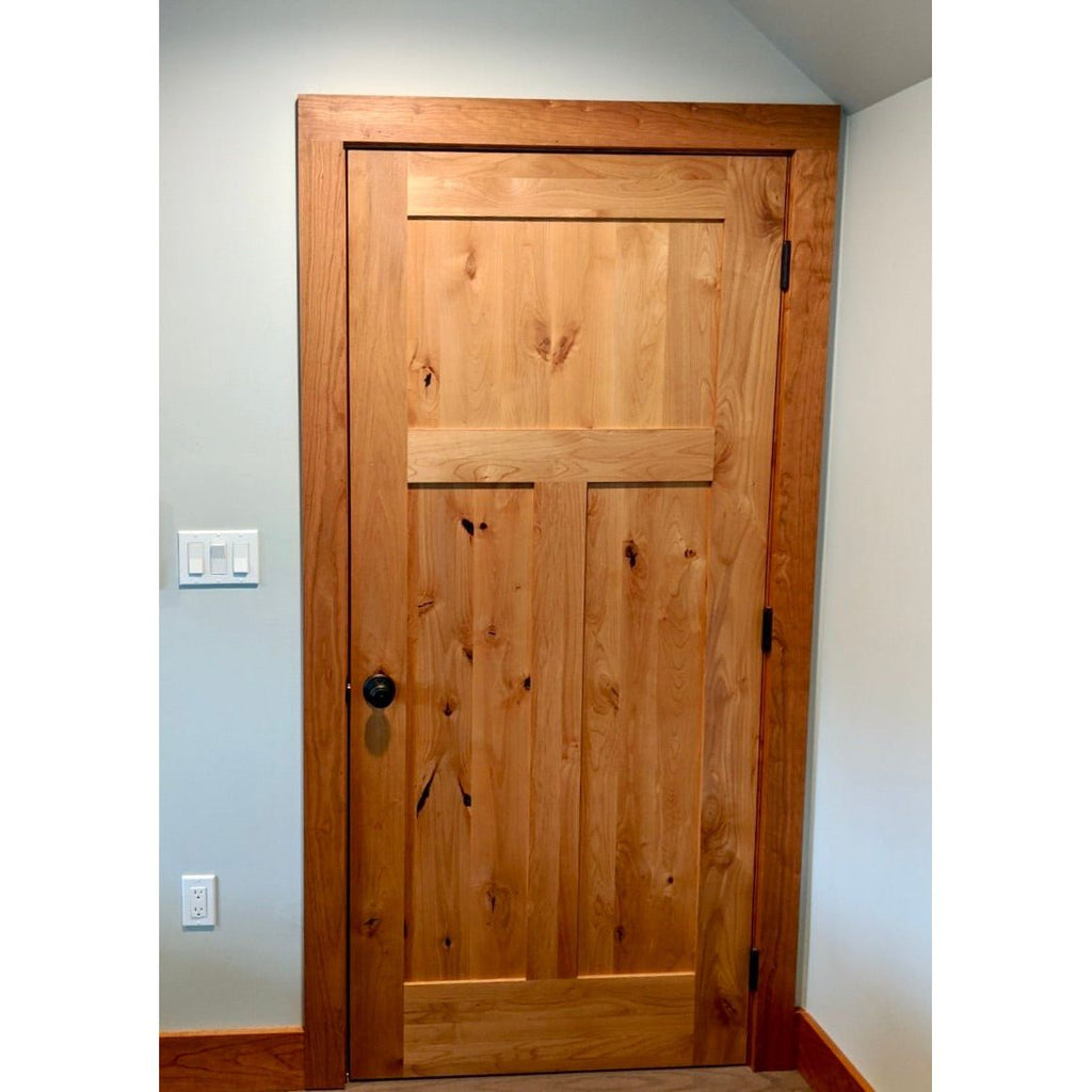 Craftsman Knotty Alder 3 Panel Solid Wood Interior Door | Krosswood