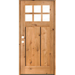 Craftsman Knotty Alder 6 Lite Clear Glass Exterior Door - Krosswood