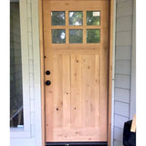 Craftsman Knotty Alder 6 Lite Clear Glass Exterior Door - Krosswood