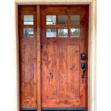 Craftsman Knotty Alder 6 Lite Clear Glass Exterior Door - Krosswood