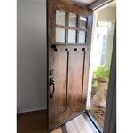 Craftsman Knotty Alder 6 Lite Exterior Double Door with Dentil Shelf - Krosswood