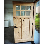 Craftsman Knotty Alder 6 Lite Exterior Double Door with Dentil Shelf - Krosswood