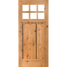 Craftsman Knotty Alder 6 Lite Glass Exterior Door with Dentil Shelf - Krosswood