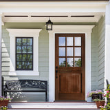 Farmhouse Douglas Fir 9 Lite Clear Glass Exterior Door - Krosswood