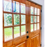 Farmhouse Douglas Fir 9 Lite Clear Glass Exterior Door - Krosswood