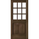 Farmhouse Douglas Fir 9 Lite Clear Glass Exterior Door - Krosswood