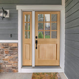 Farmhouse Douglas Fir 9 Lite Clear Glass Exterior Door - Krosswood