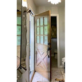 Farmhouse Douglas Fir X-Panel Arch Top Clear Glass Exterior Door - Krosswood