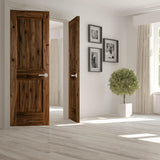 Farmhouse Knotty Alder 2 Panel V-Groove Interior Double Door - Krosswood